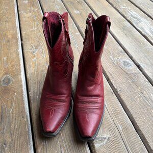 EUC Ariat Rosy Red Leather Darlin' Western Cowboy Booties in Women's 8B